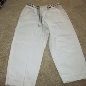 Capris, White, 12P, 100% Cotton, Nautical, Like New